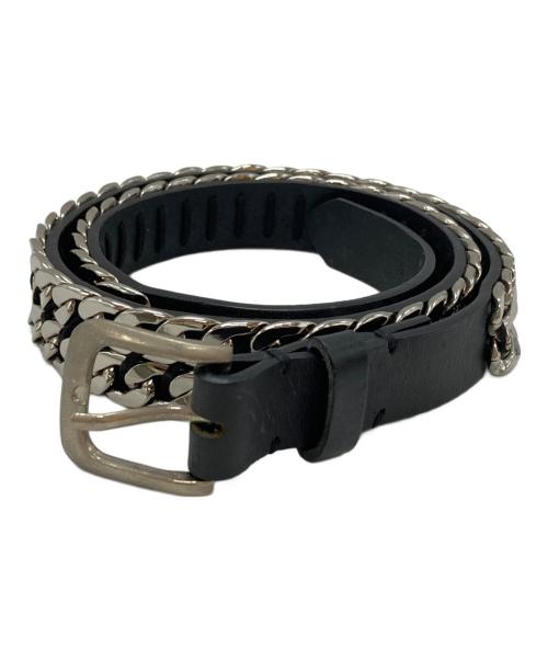 BALMAIN（バルマン）BALMAIN (バルマン) レザー チェーン ベルト/Leather chain belt ブラック サイズ:95の古着・服飾アイテム
