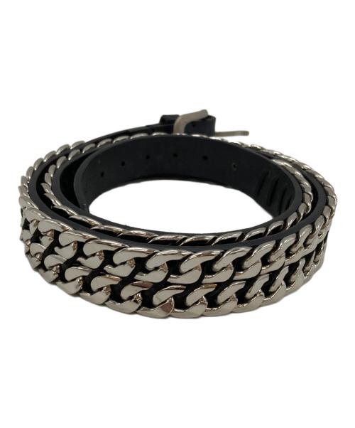 BALMAIN（バルマン）BALMAIN (バルマン) レザー チェーン ベルト/Leather chain belt ブラック サイズ:95の古着・服飾アイテム