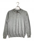 BATONERバトナ―）の古着「WASHABLE WOOL LONG SLEEVE POLO」｜グレー