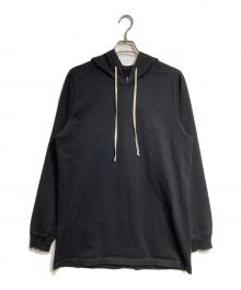 RICK OWENS（リックオウエンス）の古着「コットンプルオーバー ロングパーカー」｜ブラック