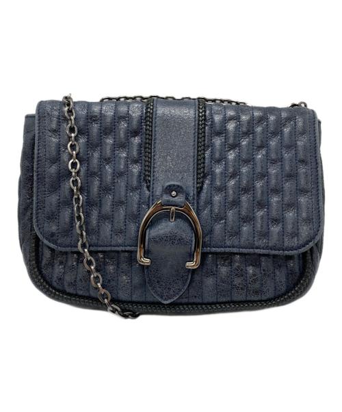 LONGCHAMP（ロンシャン）LONGCHAMP (ロンシャン) アマゾーヌマトラッセレザーショルダーバッグ/Matelasse ブルーの古着・服飾アイテム