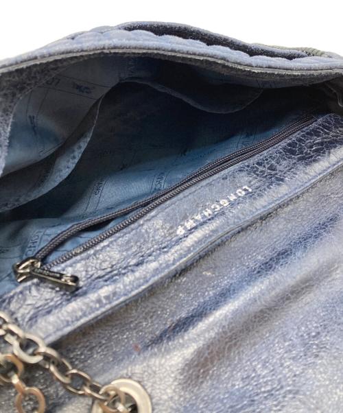 LONGCHAMP（ロンシャン）LONGCHAMP (ロンシャン) アマゾーヌマトラッセレザーショルダーバッグ/Matelasse ブルーの古着・服飾アイテム