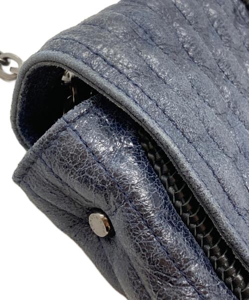 LONGCHAMP（ロンシャン）LONGCHAMP (ロンシャン) アマゾーヌマトラッセレザーショルダーバッグ/Matelasse ブルーの古着・服飾アイテム