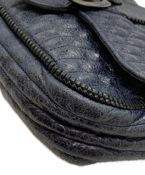 LONGCHAMP（ロンシャン）LONGCHAMP (ロンシャン) アマゾーヌマトラッセレザーショルダーバッグ/Matelasse ブルーの古着・服飾アイテム