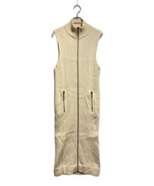 Acne studios（アクネ ストゥディオズ）の古着「Benita Clean Zip Front Sweater Dress/ベニタ・クリーン・ジップフロント・セータードレス」｜ベージュ