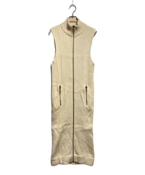 Acne studios（アクネ ストゥディオズ）Acne studios (アクネ ストゥディオズ) Benita Clean Zip Front Sweater Dress/ベニタ・クリーン・ジップフロント・セータードレス ベージュ サイズ:XSの古着・服飾アイテム