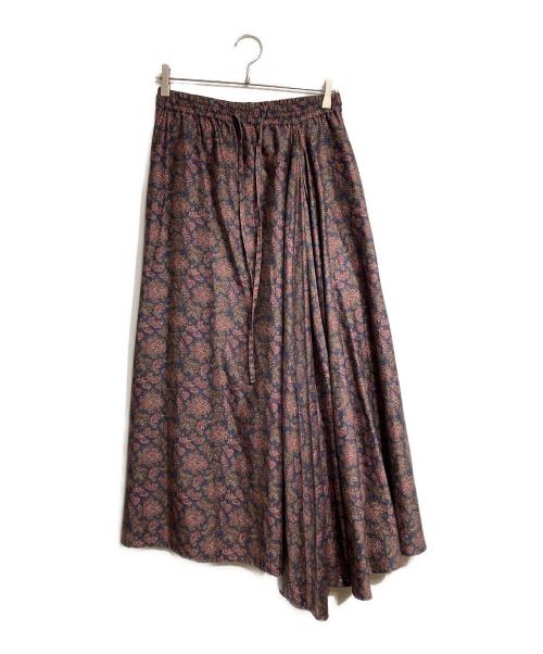 T-mat Masaki-Paris（ティーマット マサキ パリス）T-mat Masaki-Paris (ティーマット マサキ パリス) フラワープリントスカート/Flower print skirt レッド×ネイビー サイズ:1の古着・服飾アイテム