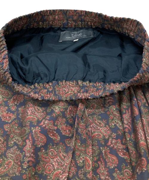 T-mat Masaki-Paris（ティーマット マサキ パリス）T-mat Masaki-Paris (ティーマット マサキ パリス) フラワープリントスカート/Flower print skirt レッド×ネイビー サイズ:1の古着・服飾アイテム