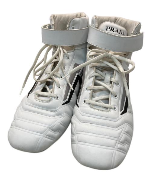 PRADA（プラダ）PRADA (プラダ) ハイトップスニーカー/High-top Sneakers ホワイト サイズ:7の古着・服飾アイテム