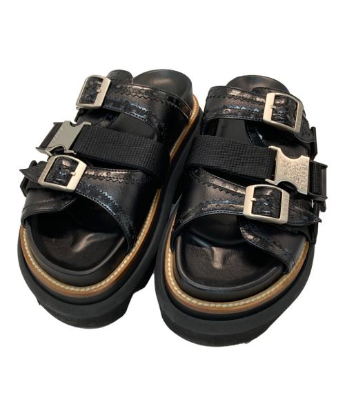 sacai（サカイ）sacai (サカイ) Wingtip Sandals/ウィングチップ・サンダル ブラック サイズ:23.5cmの古着・服飾アイテム