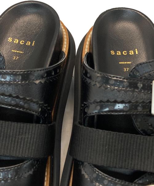 sacai（サカイ）sacai (サカイ) Wingtip Sandals/ウィングチップ・サンダル ブラック サイズ:23.5cmの古着・服飾アイテム