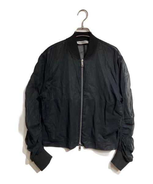 SPORT MAX（スポーツマックス）SPORT MAX (スポーツマックス) シアーギャザーブルゾン/Sheer Gathered Blouson ブラック サイズ:38の古着・服飾アイテム