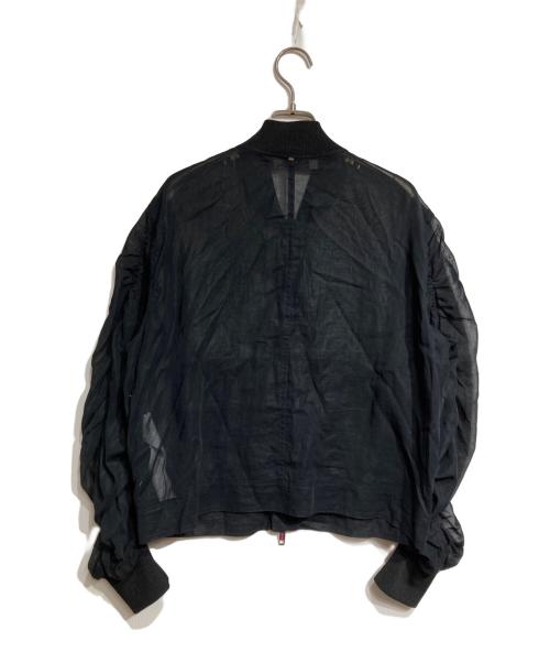 SPORT MAX（スポーツマックス）SPORT MAX (スポーツマックス) シアーギャザーブルゾン/Sheer Gathered Blouson ブラック サイズ:38の古着・服飾アイテム