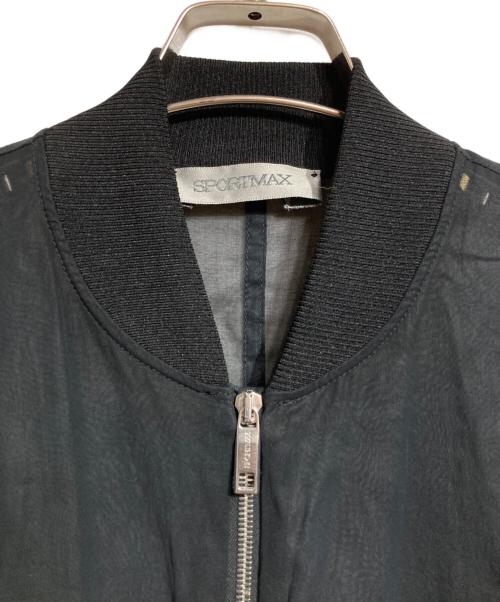SPORT MAX（スポーツマックス）SPORT MAX (スポーツマックス) シアーギャザーブルゾン/Sheer Gathered Blouson ブラック サイズ:38の古着・服飾アイテム