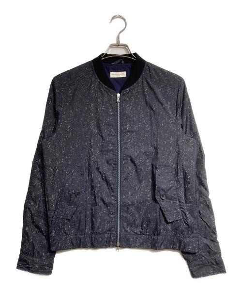 DRIES VAN NOTEN（ドリスヴァンノッテン）DRIES VAN NOTEN (ドリスヴァンノッテン) カスリボンバージャケット/bomber jacket ネイビー サイズ:MEDIUMの古着・服飾アイテム
