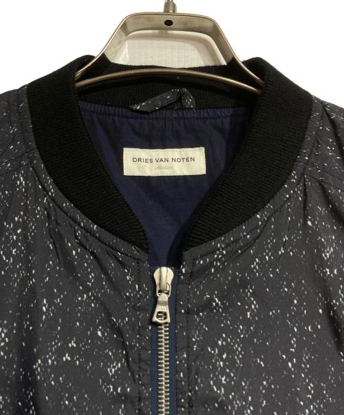 DRIES VAN NOTEN（ドリスヴァンノッテン）DRIES VAN NOTEN (ドリスヴァンノッテン) カスリボンバージャケット/bomber jacket ネイビー サイズ:MEDIUMの古着・服飾アイテム