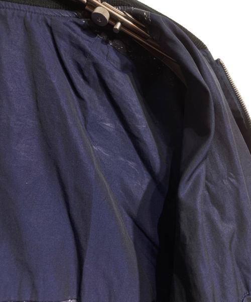 DRIES VAN NOTEN（ドリスヴァンノッテン）DRIES VAN NOTEN (ドリスヴァンノッテン) カスリボンバージャケット/bomber jacket ネイビー サイズ:MEDIUMの古着・服飾アイテム