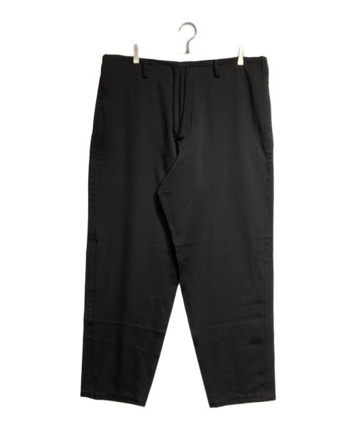GROUND Y（グラウンドワイ）GROUND Y (グラウンドワイ) Wool-poly drawstring pants/ウール ポリ ドローストリングパンツ ブラック サイズ:3の古着・服飾アイテム