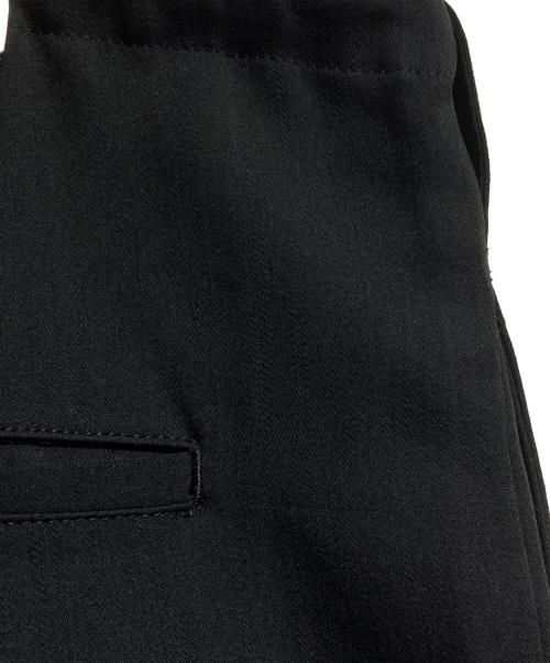 GROUND Y（グラウンドワイ）GROUND Y (グラウンドワイ) Wool-poly drawstring pants/ウール ポリ ドローストリングパンツ ブラック サイズ:3の古着・服飾アイテム