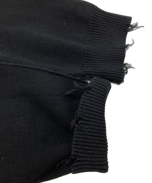 PERVERZE（パーバーズ）PERVERZE (パーバーズ) crash wide knit cardigan/クラッシュワイドニットカーディガン ブラック サイズ:Freeの古着・服飾アイテム