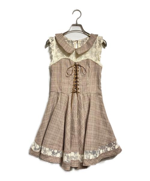 LIZ LISA（リズリサ）LIZ LISA (リズリサ) グレンチェックワンピース/Glen check dress ブラウンの古着・服飾アイテム