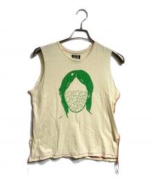 UNDERCOVER（アンダーカバー）の古着「フェイスプリントノースリーブTシャツ/Face print sleeveless T-shirt や Face graphic muscle tee 」｜ベージュ