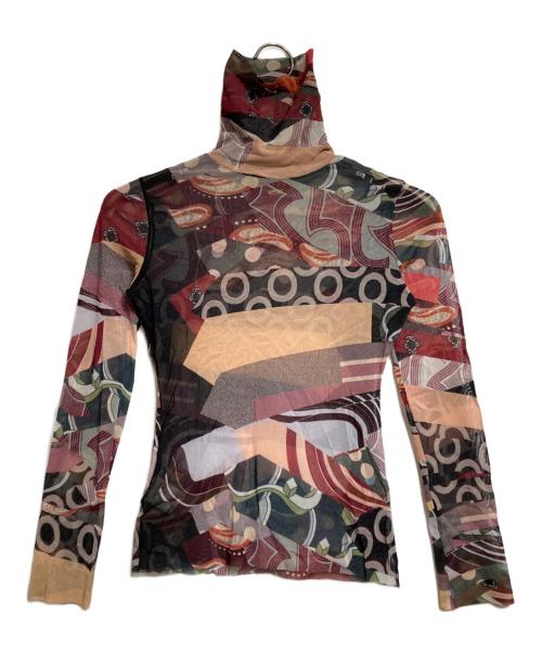 JPG（ジャンポールゴルチエ）JPG (ジャンポールゴルチエ) パワーネットカットソー レッド×ブラック サイズ:40の古着・服飾アイテム