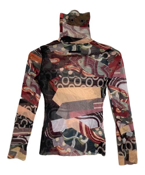 JPG（ジャンポールゴルチエ）JPG (ジャンポールゴルチエ) パワーネットカットソー レッド×ブラック サイズ:40の古着・服飾アイテム