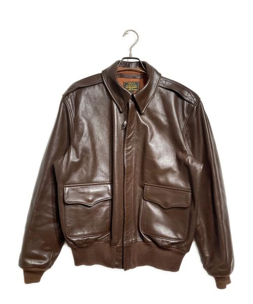 GIBSON&BARNES（ギブソンアンドバーンズ）GIBSON&BARNES (ギブソンアンドバーンズ) A-2レザージャケット/A-2 leather jacket ブラウン サイズ:40の古着・服飾アイテム