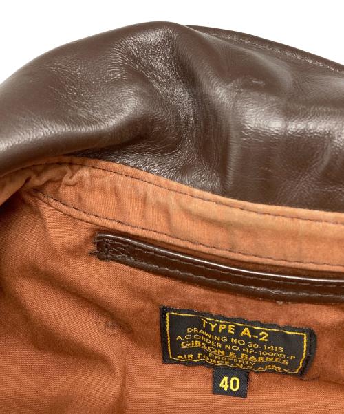 GIBSON&BARNES（ギブソンアンドバーンズ）GIBSON&BARNES (ギブソンアンドバーンズ) A-2レザージャケット/A-2 leather jacket ブラウン サイズ:40の古着・服飾アイテム