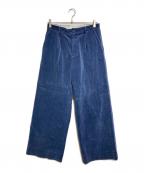 AURALEEオーラリー）の古着「WASHED CORDUROY WIDE SLACKS/ウォッシュドコーデュロイ ワイドスラックス」｜ブルー
