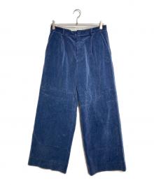 AURALEE（オーラリー）の古着「WASHED CORDUROY WIDE SLACKS/ウォッシュドコーデュロイ ワイドスラックス」｜ブルー