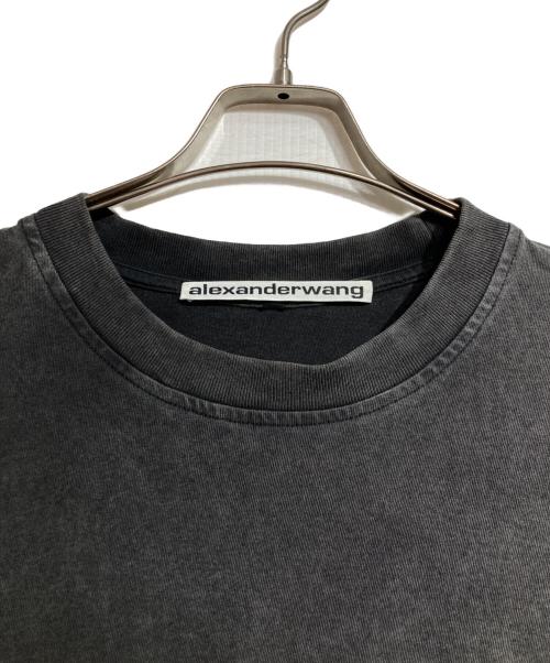 ALEXANDER WANG（アレキサンダー・ワン）ALEXANDER WANG (アレキサンダー・ワン) フェード加工ロゴプリントカットソー/長袖 グレー サイズ:Sの古着・服飾アイテム