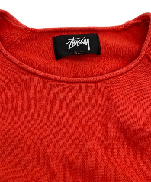stussy（ステューシー）stussy (ステューシー) Exposed Seam Sweater レッド サイズ:Lの古着・服飾アイテム