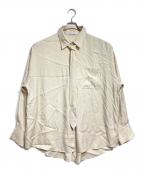 ETRE TOKYOエトレトウキョウ）の古着「Cupra Necktie Oversized Shirt/キュプラネクタイオーバーシャツ」｜ベージュ