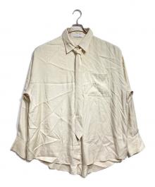 ETRE TOKYO（エトレトウキョウ）の古着「Cupra Necktie Oversized Shirt/キュプラネクタイオーバーシャツ」｜ベージュ