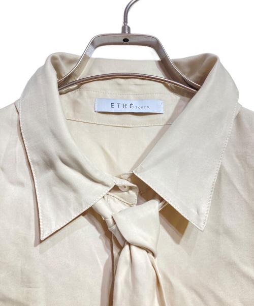 ETRE TOKYO（エトレトウキョウ）ETRE TOKYO (エトレトウキョウ) Cupra Necktie Oversized Shirt/キュプラネクタイオーバーシャツ ベージュ サイズ:Fの古着・服飾アイテム