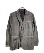 COMME des GARCONS HOMME DEUXコムデギャルソン オム ドゥ）の古着「Tailored jacket/パイピングリネンテーラードジャケット」｜グレー