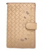 BOTTEGA VENETAボッテガベネタ）の古着「イントレチャートバタフライ2つ折りウォレット/Intrecciato」｜ベージュ