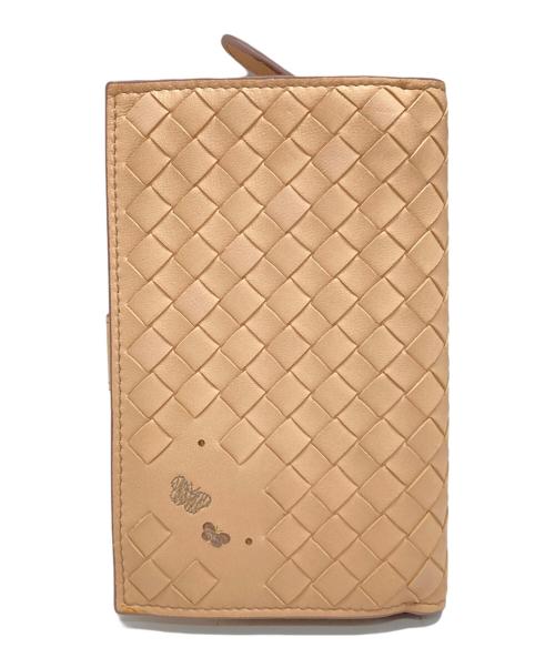 BOTTEGA VENETA（ボッテガベネタ）BOTTEGA VENETA (ボッテガベネタ) イントレチャートバタフライ2つ折りウォレット/Intrecciato ベージュの古着・服飾アイテム