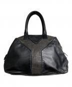 Yves Saint Laurentイヴサンローラン）の古着「イージーロックスタッズレザーバッグ」｜ブラック