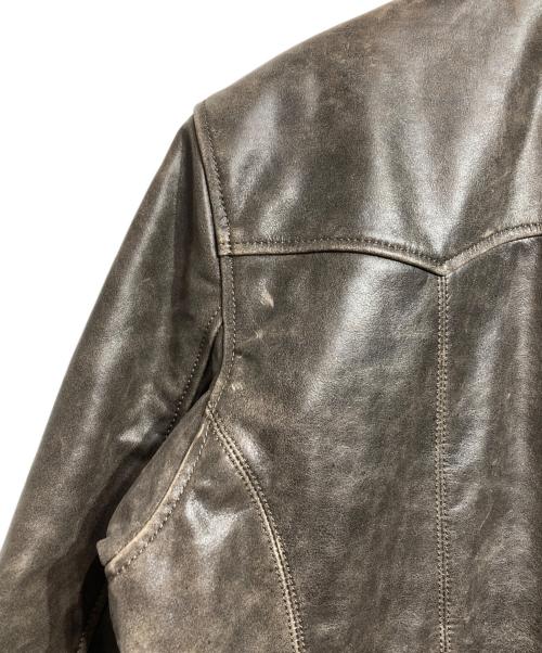 Liugoo Leathers（リューグーレザーズ）Liugoo Leathers (リューグーレザーズ) VaLLet 01 SINGLE RIDERS JACKET/シングルライダースジャケット ブラウン サイズ:LLの古着・服飾アイテム