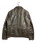 Liugoo Leathers (リューグーレザーズ) VaLLet 01 SINGLE RIDERS JACKET/シングルライダースジャケット ブラウン サイズ:LL：20000円