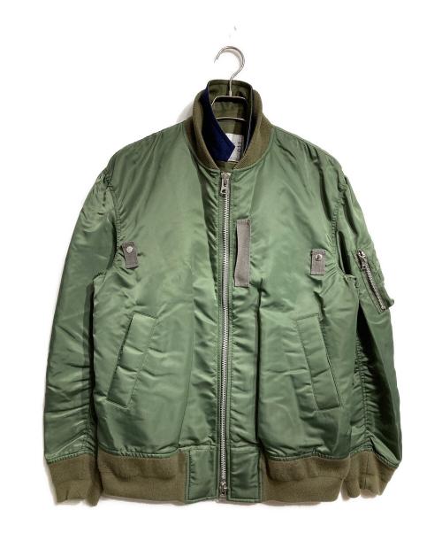 sacai（サカイ）sacai (サカイ) MA-1ドッキングボンバージャケット/MA-1 Docking Bomber Jacket グリーン サイズ:2の古着・服飾アイテム