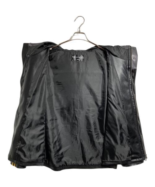 glamb（グラム）glamb (グラム) hide (ヒデ) フェイクレザーラインパーカー/Faux leather lined hoodie ブラック×グレー サイズ:Lの古着・服飾アイテム