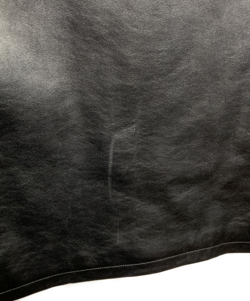 glamb（グラム）glamb (グラム) hide (ヒデ) フェイクレザーラインパーカー/Faux leather lined hoodie ブラック×グレー サイズ:Lの古着・服飾アイテム