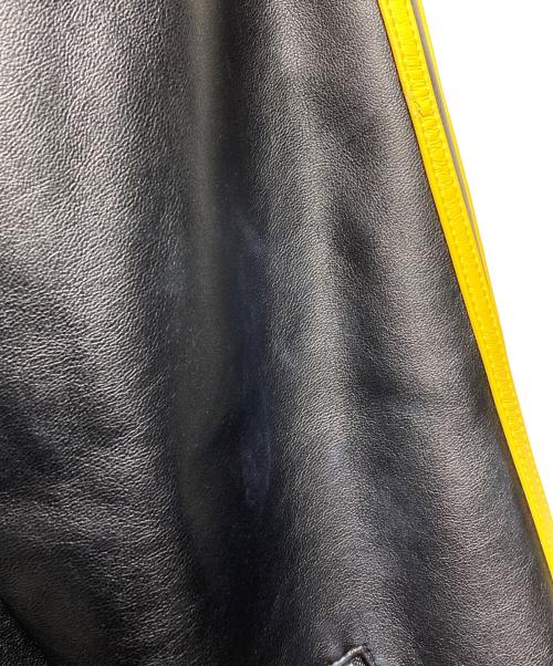 glamb（グラム）glamb (グラム) hide (ヒデ) フェイクレザーラインパーカー/Faux leather lined hoodie ブラック×グレー サイズ:Lの古着・服飾アイテム