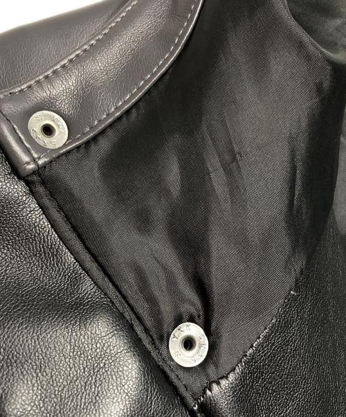 glamb（グラム）glamb (グラム) hide (ヒデ) フェイクレザーラインパーカー/Faux leather lined hoodie ブラック×グレー サイズ:Lの古着・服飾アイテム