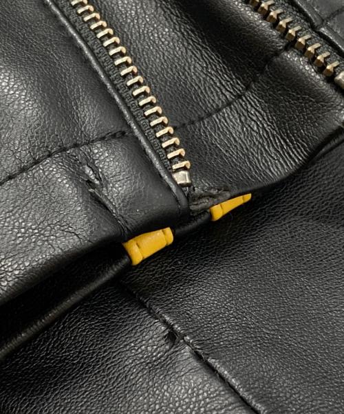 glamb（グラム）glamb (グラム) hide (ヒデ) フェイクレザーラインパーカー/Faux leather lined hoodie ブラック×グレー サイズ:Lの古着・服飾アイテム