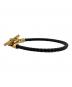 HERMES (エルメス) Glenan leather bracelet/グレナンレザーブレスレット ブラック×ゴールド：30000円